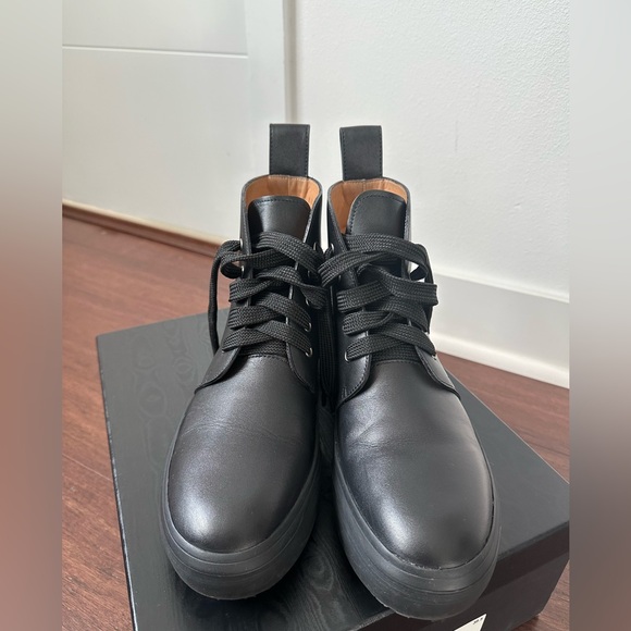 Dries Van Noten Black Lace-Up Boots - Picture 1 of 7
